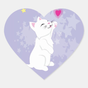 Niedlicher ValentinstagKitty Herz-Aufkleber