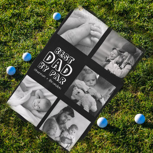 Niedlicher Vatertag Foto Collage Golf Handtuch