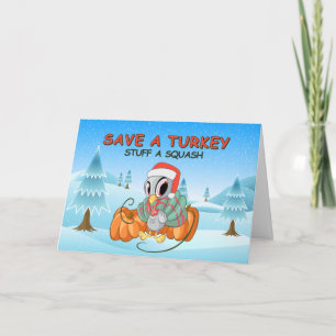 Niedlicher veganer Weihnachtsputer Karte