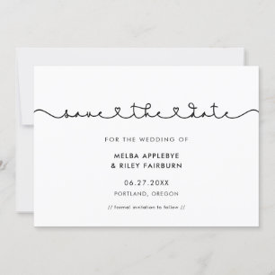 Niedlicher verbindender Schriftart Save The Date