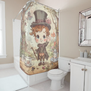 Niedlicher Verrückter Hatter Whimsical Wunderland Duschvorhang