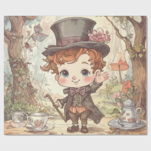 Niedlicher Verrückter Hatter Whimsical Wunderland Geschenkpapier
