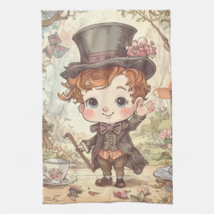 Niedlicher Verrückter Hatter Whimsical Wunderland  Geschirrtuch