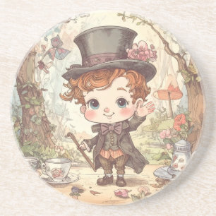 Niedlicher Verrückter Hatter Whimsical Wunderland Getränkeuntersetzer