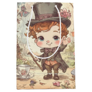 Niedlicher Verrückter Hatter Whimsical Wunderland Mittlere Geschenktüte