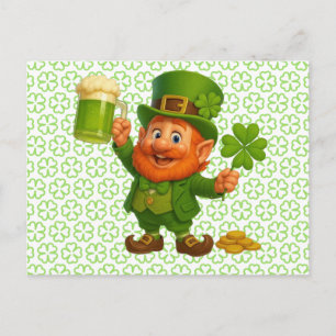 Niedlicher/verspielter Leprechaun St. Patrick's Da Postkarte