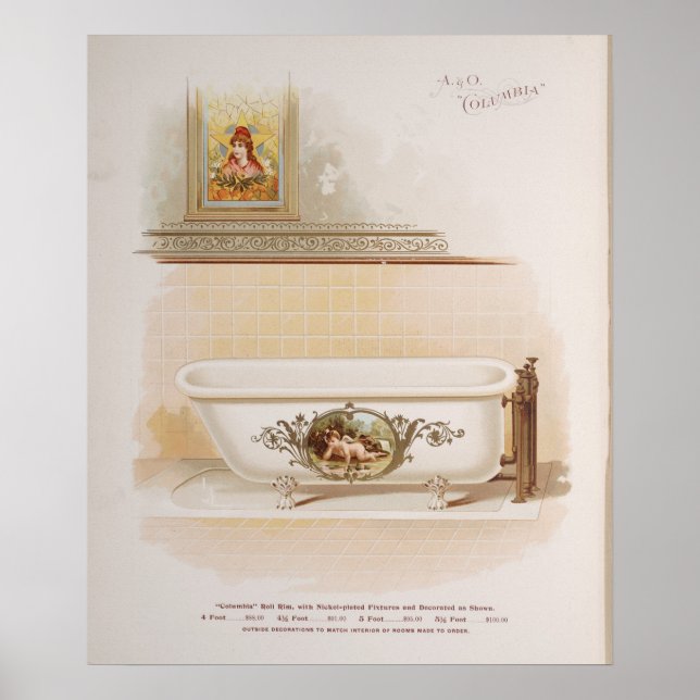 Niedlicher Viktorianischer Vintager Badewanne Cher Poster (Vorne)