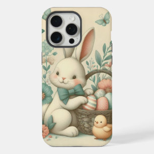 Niedlicher, vintage Osterhase & Küken iPhone 15 Pro Max Hülle