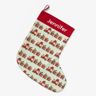 Niedlicher Vintage-Weihnachtszug mit Spielzeug Großer Weihnachtsstrumpf