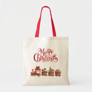 Niedlicher Vintage-Weihnachtszug mit Spielzeug Tragetasche