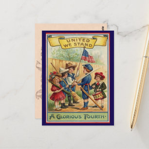 Niedlicher Vintager Amerikanische Unabhängigkeitst Postkarte