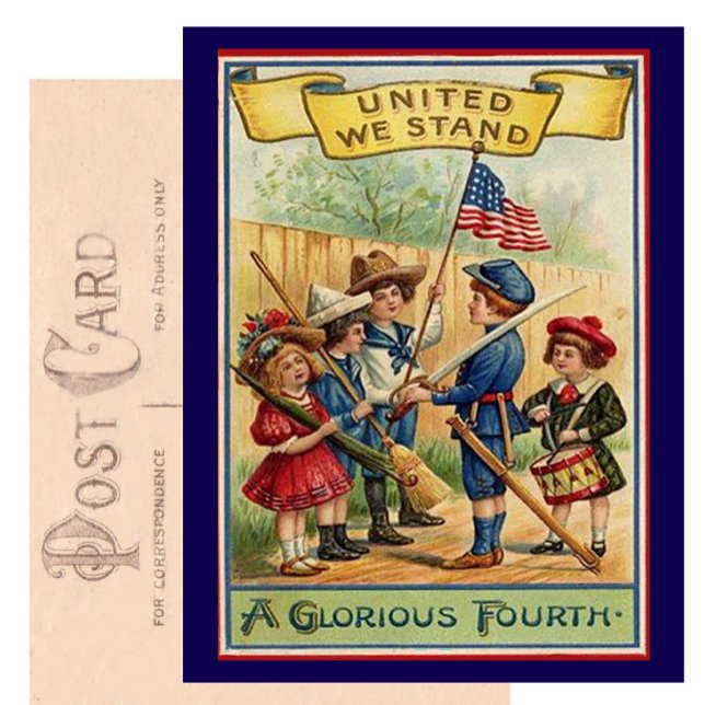 Niedlicher Vintager Amerikanische Unabhängigkeitst Postkarte (Von Creator hochgeladen)