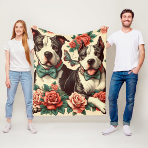 Niedlicher Vintager amerikanischer Pit Bull Terrie Fleecedecke