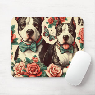 Niedlicher Vintager amerikanischer Pit Bull Terrie Mousepad