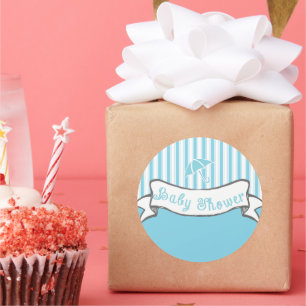 Niedlicher Vintager Banner Babyduschenaufkleber Runder Aufkleber