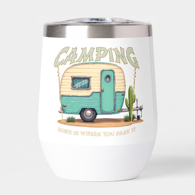 Niedlicher Vintager Campingplatz und Camping-Zitat (Vorderseite)