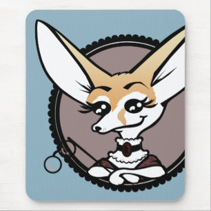 NIEDLICHER VINTAGER CARTOON FENNEC FOX MAUSPAD