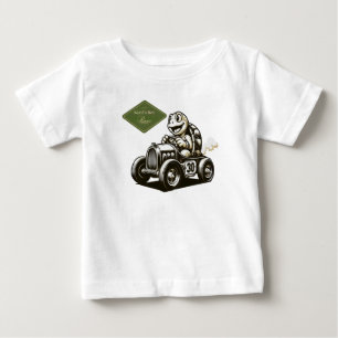Niedlicher Vintager Cartoon Schildkrötenläufer Tri Baby T-shirt