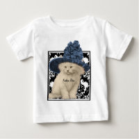 Niedlicher Vintager Cat Blue Hat Fashion Diva T -