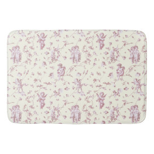 Niedlicher Vintager Cherub Kupiden Engel Rosa Blum Badematte