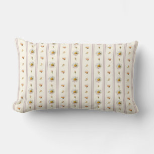 Niedlicher Vintager Chic Daisy Streifen Cremeweiß Lendenkissen
