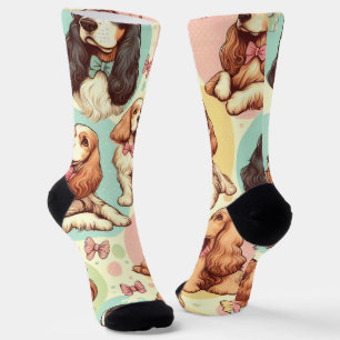 Niedlicher Vintager Cocker Spanisch Nahtloses Must Socken