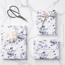 Niedlicher Vintager Cupid Angel Blue Floral Toile