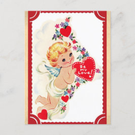 Niedlicher Vintager Cupid-Valentinstag Postkarte