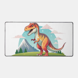 Niedlicher Vintager Dinosaurier T Rex mit Mousepad Schreibtischunterlage