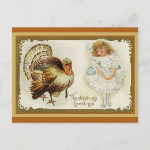 Niedlicher Vintager Erntedank Grüße Türkei Postkarte