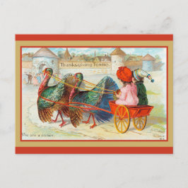 Niedlicher Vintager Erntedank Stadt Türkei Postkarte