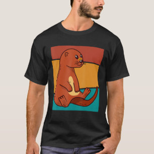 Niedlicher Vintager Fluss Otter T-Shirt