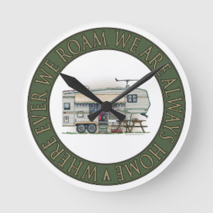 Niedlicher Vintager fünftes Runde Wanduhr