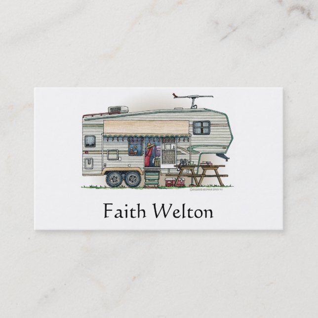 Niedlicher Vintager fünftes Visitenkarte (Vorderseite)