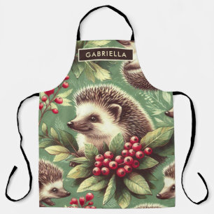 Niedlicher Vintager Igel Muster Schürze