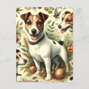 Niedlicher Vintager Jack Russell Terrier Postkarte