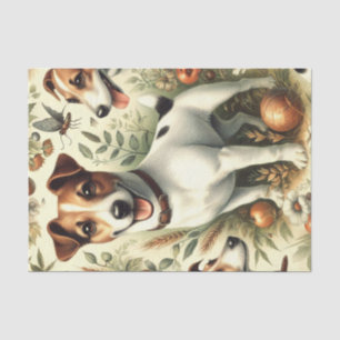 Niedlicher Vintager Jack Russell Terrier Seidenpapier