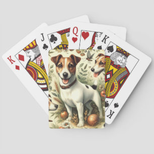 Niedlicher Vintager Jack Russell Terrier Spielkarten