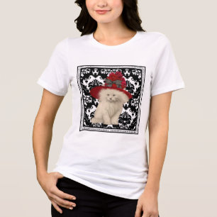 Niedlicher Vintager Katzengrünhut mit Red Hat T -  Tri-Blend Shirt