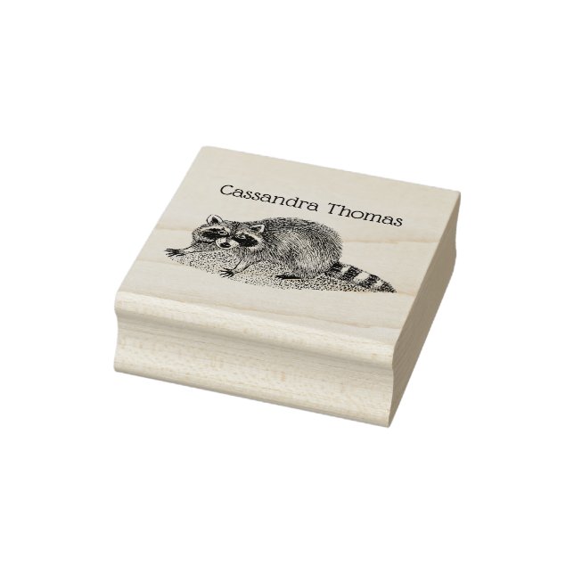 Niedlicher Vintager Maskierungsname Raccoon Gummistempel (Stempel)