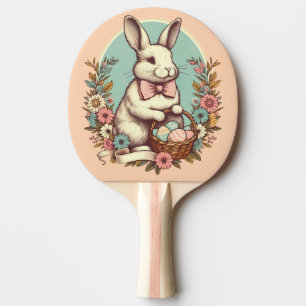 Niedlicher, Vintager Osterhase/Ei/Korb Tischtennis Schläger