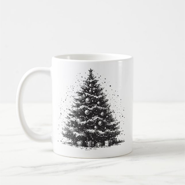Niedlicher Vintager Pinienbaum Kaffeetasse (Links)