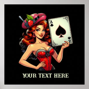 Niedlicher Vintager Poker Poster