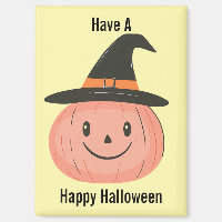 Niedlicher Vintager Pumpkin Hexenmagnet