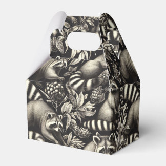 Niedlicher Vintager Racoon Nahtlos Geschenkschachtel