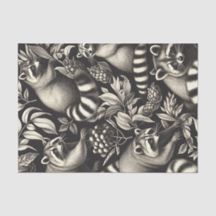 Niedlicher Vintager Racoon Nahtlos Seidenpapier