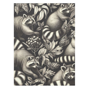 Niedlicher Vintager Racoon Nahtlos Tischdecke