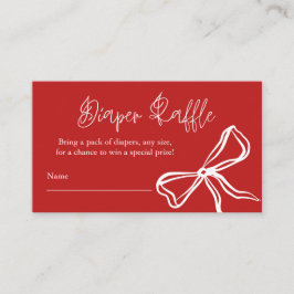 Niedlicher Vintager Red Bow Diaper Raffel Begleitkarte