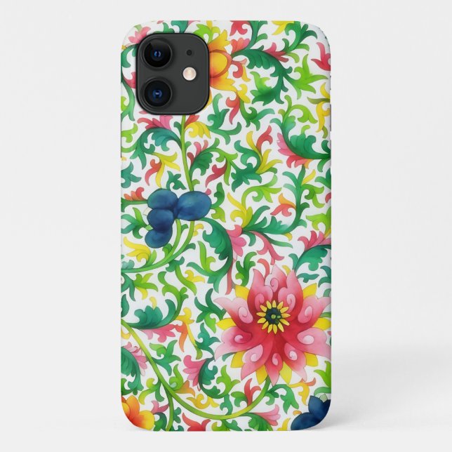 Niedlicher Vintager Stil Floral Art Phone Case (Rückseite)