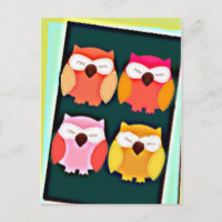 Niedlicher Vintager Stil Mehrfarbige Eulen